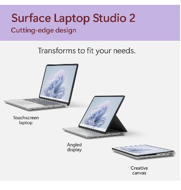 MICROSOFT SURFACE LAPTOP STUDIO 2 i7 512GB/16GB PLATINUM – ZEEK