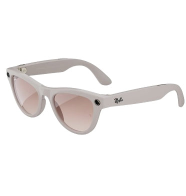 RAY-BAN META SKYLER SMART GLASSES STANDARD SHINY CHALKY GREY/CINNAMON PINK