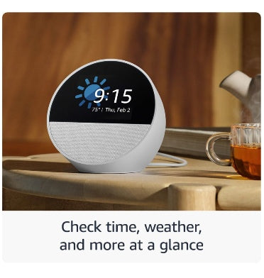 AMAZON ECHO SPOT SMART ALARM CLOCK CHARCOAL BLACK (2024) – ZEEK