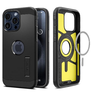 IPHONE 15 PRO MAX PREMIUM TOUGH ARMOR MAGFIT CASE BLACK SPIGEN