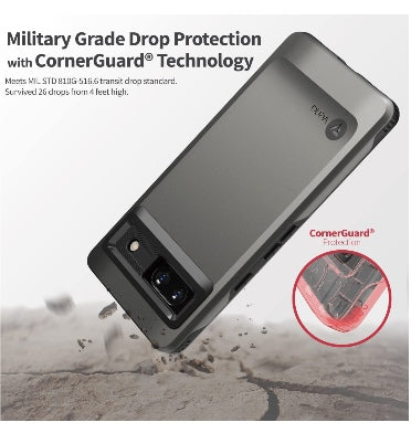 GOOGLE PIXEL 7A PREMIUM DUAL LAYER HYBRID TPU CASE GRAPHITE GRAY