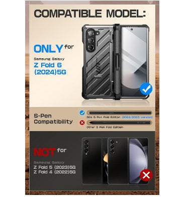 SAMSUNG GALAXY Z FOLD 6 FULL BODY RUGGED PROTECTIVE CASE WITH S