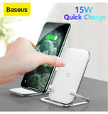 BASEUS 15W QI FAST CHARGING WIRELESS CHARGER STAND WHITE