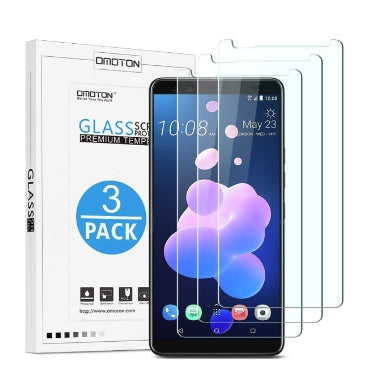 HTC U12+ PREMIUM TEMPERED GLASS SCREEN PROTECTOR 9H 3PK | OMOTION