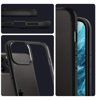 IPHONE 12 PRO PREMIUM SLIM ULTRA HYBRID CASE MATTE BLACK/CLEAR