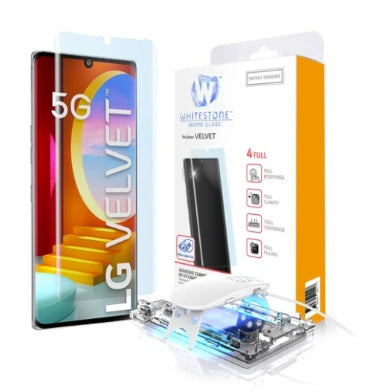 LG VELVET TEMPERED SCREEN PROTECTOR DOME GLASS WHITESTONE – ZEEK