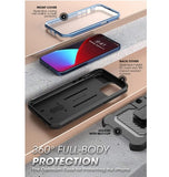 IPHONE 12 PRO MAX FULL BODY RUGGED PROTECTIVE CASE WITH SCREEN PROTECTOR CERULEAN | SUPCASE