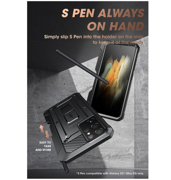 SAMSUNG GALAXY S21 ULTRA FULL BODY RUGGED PROTECTIVE CASE WITH S