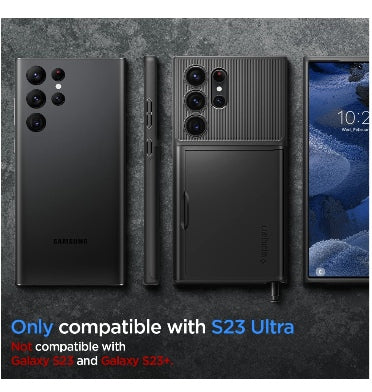 SAMSUNG GALAXY S23 ULTRA PREMIUM SLIM ARMOR CARD CASE BLACK