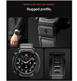 SAMSUNG GALAXY WATCH 8 PREMIUM RUGGED ARMOR PRO CASE 46MM WITH TPU STRAP BLACK | SPIGEN