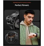 SAMSUNG GALAXY WATCH 8 PREMIUM RUGGED ARMOR PRO CASE 46MM WITH TPU STRAP BLACK | SPIGEN