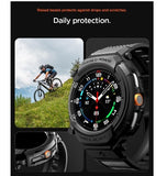 SAMSUNG GALAXY WATCH 8 PREMIUM RUGGED ARMOR PRO CASE 46MM WITH TPU STRAP BLACK | SPIGEN