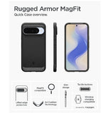 GOOGLE PIXEL 10 / 10 PRO PREMIUM RUGGED ARMOR MAGSAFE CASE BLACK