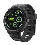 GOOGLE PIXEL WATCH 4 PREMIUM RUGGED ARMOR PRO CASE 45MM BLACK WITH CHARGER STAND | SPIGEN