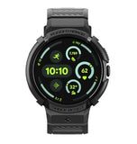 GOOGLE PIXEL WATCH 4 PREMIUM RUGGED ARMOR PRO CASE 45MM BLACK WITH CHARGER STAND | SPIGEN