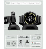 GOOGLE PIXEL WATCH 4 PREMIUM RUGGED ARMOR PRO CASE 41MM BLACK WITH CHARGER STAND | SPIGEN