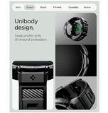 GOOGLE PIXEL WATCH 4 PREMIUM RUGGED ARMOR PRO CASE 45MM BLACK WITH CHARGER STAND | SPIGEN