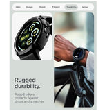 GOOGLE PIXEL WATCH 4 PREMIUM RUGGED ARMOR PRO CASE 41MM BLACK WITH CHARGER STAND | SPIGEN