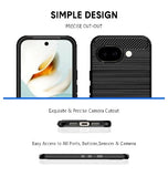 GOOGLE PIXEL 10A PREMIUM SLIM FIT CARBON TEXTURE CASE MATTE BLACK | NATBOK
