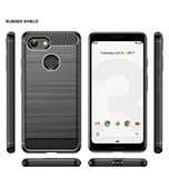 GOOGLE PIXEL 3 XL PREMIUM SLIM CARBON FIBRE TEXTURED CASE BLACK