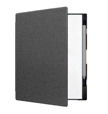 REMARKABLE PAPER PURE PREMIUM SLIM WOVEN PU LEATHER FOLIO COVER WITH PEN HOLDER GRAY