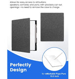 REMARKABLE PAPER PURE PREMIUM SLIM WOVEN PU LEATHER FOLIO COVER WITH PEN HOLDER GRAY