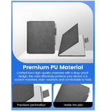 REMARKABLE PAPER PURE PREMIUM SLIM WOVEN PU LEATHER FOLIO COVER WITH PEN HOLDER GRAY