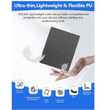 REMARKABLE PAPER PURE PREMIUM SLIM WOVEN PU LEATHER FOLIO COVER WITH PEN HOLDER GRAY