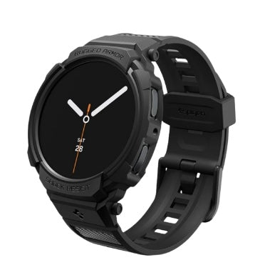SAMSUNG GALAXY WATCH 9 PREMIUM RUGGED ARMOR PRO CASE 44MM WITH TPU STRAP BLACK | SPIGEN