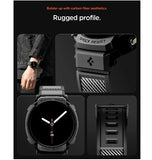 SAMSUNG GALAXY WATCH 9 PREMIUM RUGGED ARMOR PRO CASE 40MM WITH TPU STRAP BLACK | SPIGEN