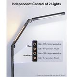 MEDIACOUS DUAL LIGHT LED SWING ARM DESK LAMP WITH CLAMP