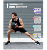 QVEV MULTIFUNCTION MULTISPORT SMARTWATCH FITNESS TRACKER BLACK