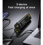 SHARGEEK 170 24000MAH PD3.1 PORTABLE CHARGER WITH SMART DISPLAY GRAY/TRANSPARENT