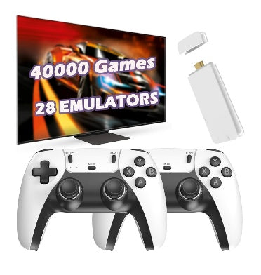 RETRO GAMING VIDEO GAME CONSOLE WITH DUAL CONTROLLERS