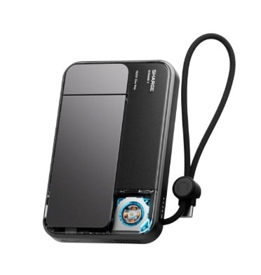 SHARGE ICEMAG3 MAGSAFE 10000MAH 25W QI2 POWERBANK WITH ACTIVE COOLING AND FOLDABLE STAND BLACK