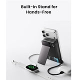 SHARGE ICEMAG3 MAGSAFE 10000MAH 25W QI2 POWERBANK WITH ACTIVE COOLING AND FOLDABLE STAND WHITE