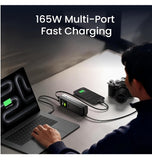 SHARGE RETRACTABLE 165 20000MAH 3-PORT FAST CHARGING POWER BANK WITH SMART DISPLAY AND BUILT-IN CABLE BLACK