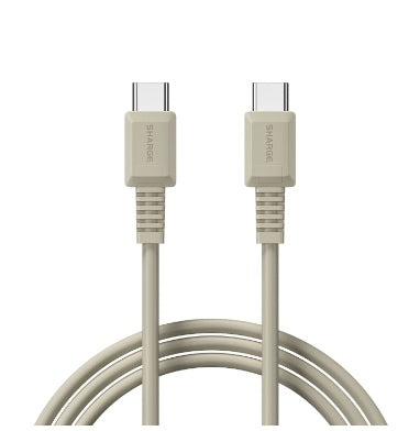 SHARGE USB C TO USB C 100W PD FAST CHARGING CABLE 1M RETRO MCINTOSH GRAY