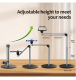 HEAVY DUTY ALUMINUM OVERHEAD 35CM FLEXIBLE 360 ARTICULATING ARM PHONE MOUNT STAND