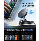 ANDERY MAGSAFE ADJUSTABLE 15W FAST WIRELESS CHARGER SUCTION CAR PHONE MOUNT