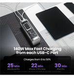 SHARGEEK 300 24000MAH PD3.1 PORTABLE CHARGER WITH SMART DISPLAY GRAY/TRANSPARENT