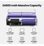 SHARGEEK 300 24000MAH PD3.1 PORTABLE CHARGER WITH SMART DISPLAY GRAY/TRANSPARENT