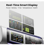 SHARGEEK 300 24000MAH PD3.1 PORTABLE CHARGER WITH SMART DISPLAY GRAY/TRANSPARENT