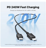 SHARGE USB-C 240W FAST CHARGING CABLE 3M BLACK