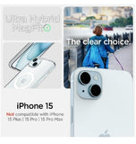 IPHONE 15 PREMIUM ULTRA HYBRID MAGFIT CRYSTAL CASE CLEAR/WHITE | SPIGEN