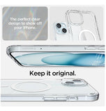 IPHONE 15 PREMIUM ULTRA HYBRID MAGFIT CRYSTAL CASE CLEAR/WHITE | SPIGEN