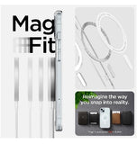 IPHONE 15 PREMIUM ULTRA HYBRID MAGFIT CRYSTAL CASE CLEAR/WHITE | SPIGEN