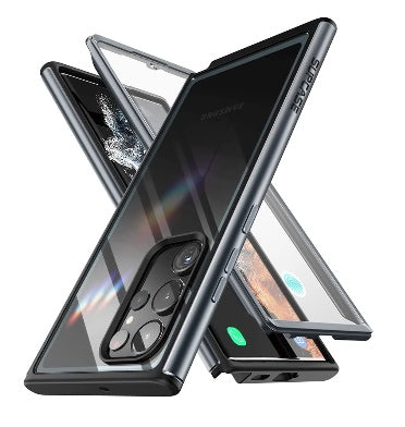 SAMSUNG GALAXY S23 ULTRA PREMUIM SLIM EDGE XT BUMPER CASE WITH BUILT-IN SCREEN PROTECTOR BLACK/CLEAR | SUPCASE