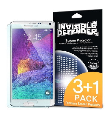 SAMSUNG GALAXY NOTE 4 SCREEN PROTECTOR HD 3+1 PACK | INVISIBLE DEFENDER