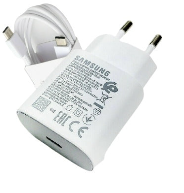 SAMSUNG GALAXY 25W USB-C SUPER FAST CHARGER & CABLE 100CM WHITE